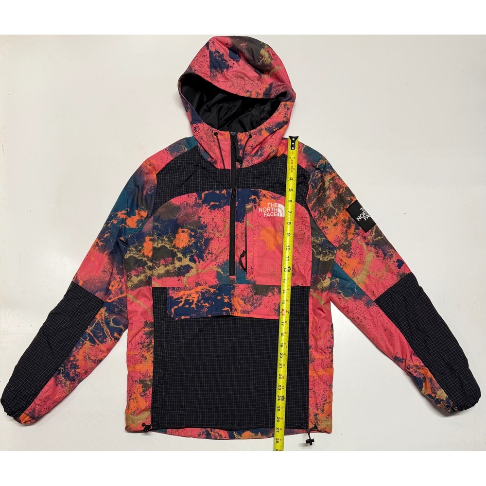 The North Face Convin Windwall Anorak Pullover Pink Marble Grid Print Mens XS